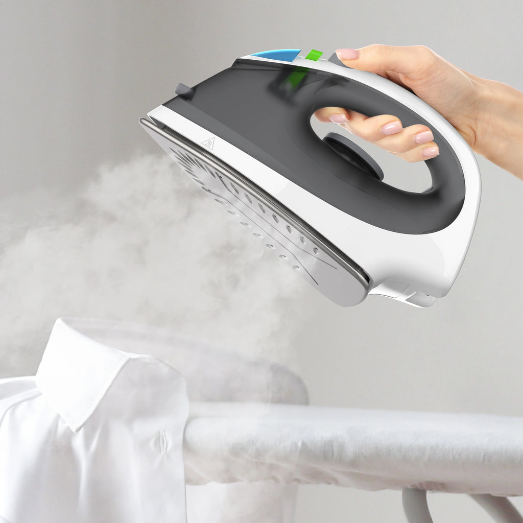 White Portable Cordless Steam Iron with Carrying Case J10218