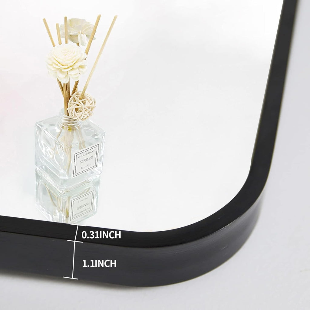 Black Arched Full Length Floor Mirror T85674