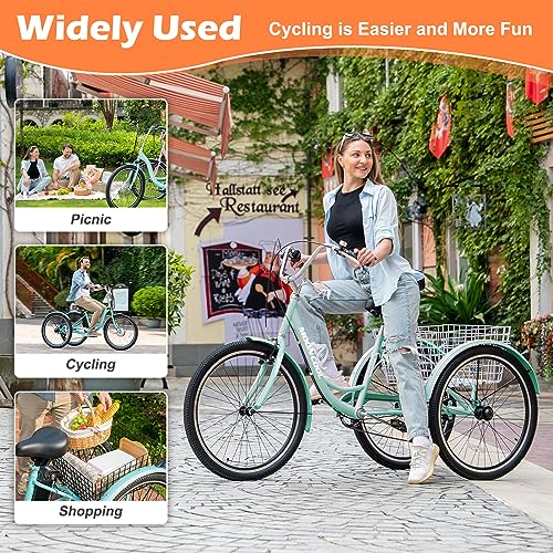 Adult Tricycles 3 Wheel 7 Speed Trikes W37731