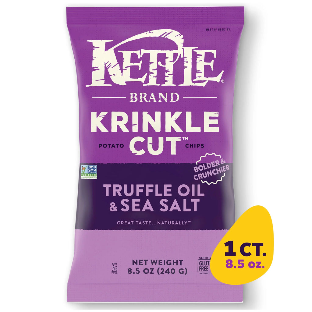 Krinkle Cut Truffle Oil and Sea Salt Kettle Chips, 8.5 oz V697214