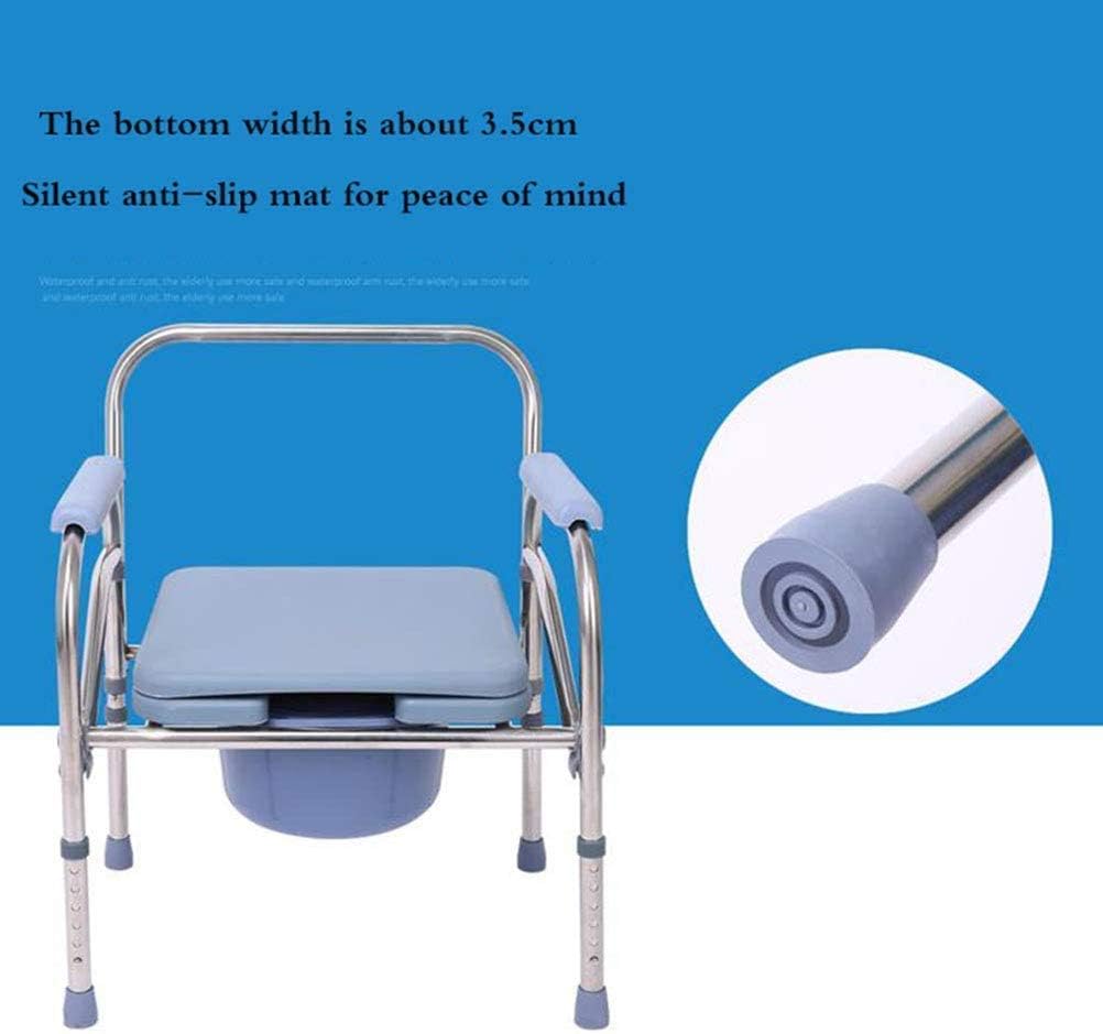 Portable Bedside Commode Chair, Non Slip Mobile Toilet, Adjustable Height Extra Wide with Bucket Splash Guard X10864