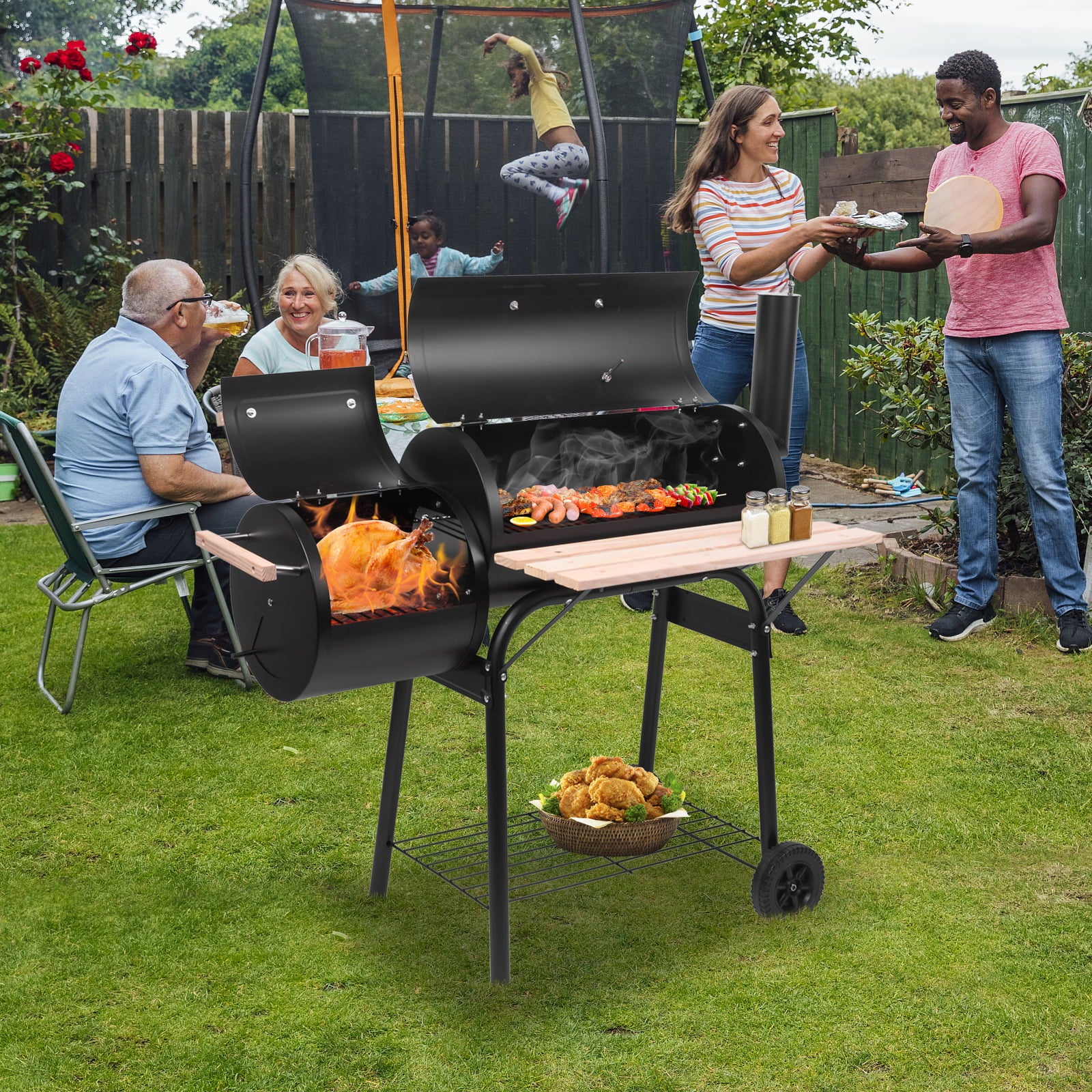 Outdoor Charcoal Grill Offset Smoker A714132