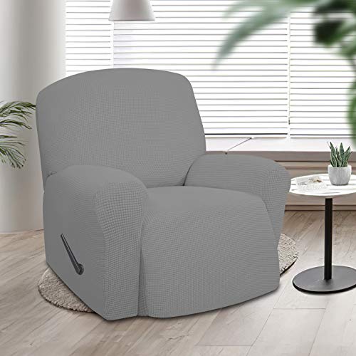 Oversize Recliner Stretch Sofa Slipcover 1 Piece Polyester Spandex Jacquard Fabric Natural B587