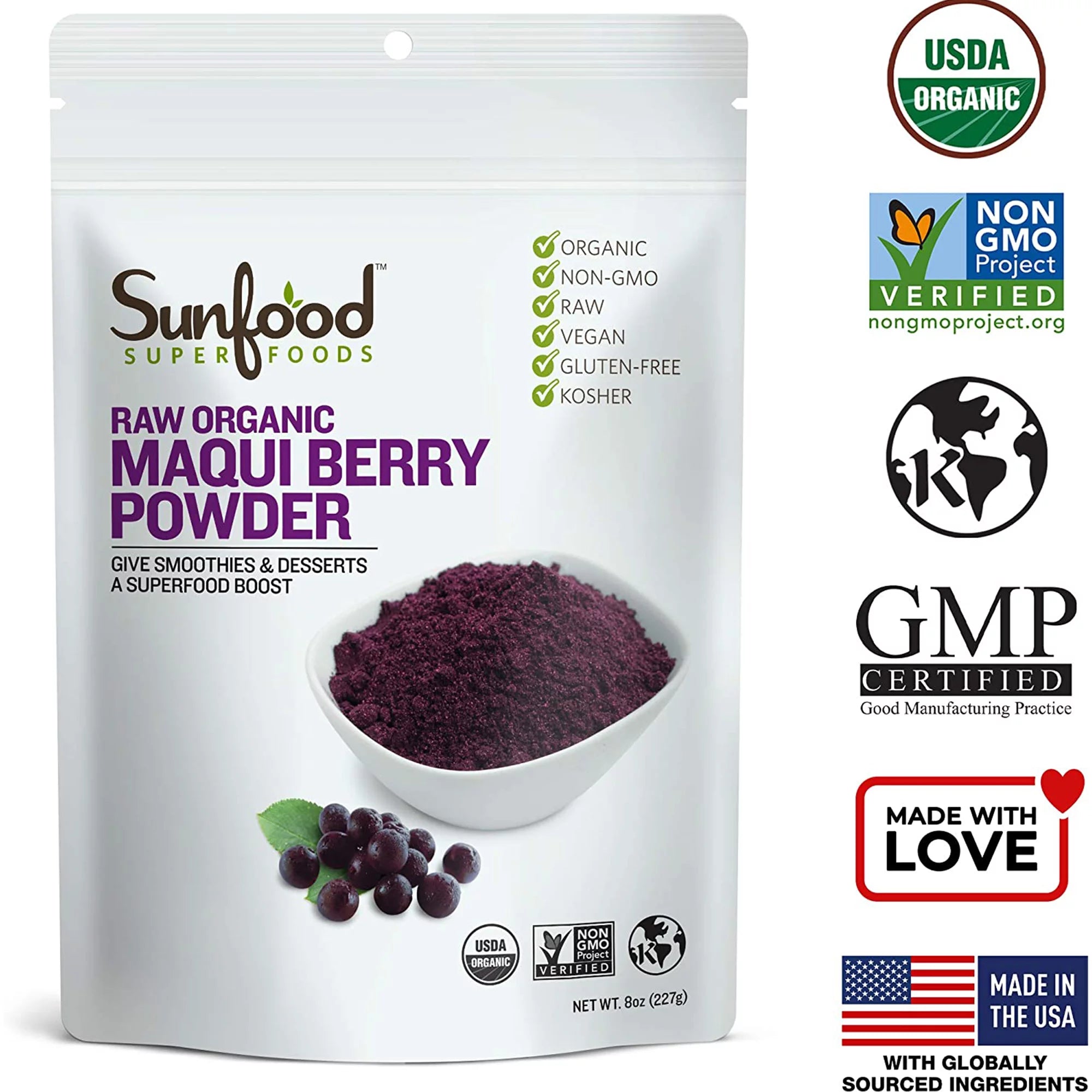 8 oz Raw Organic Maqui Berry Powder J67283