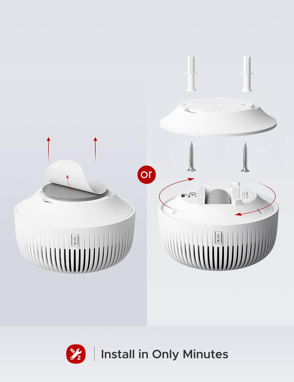 Smart Smoke Detector with Photoelectric Sensor, Replaceable Battery, Wi-Fi F987