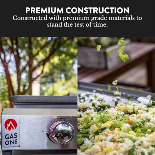 26 In Flat Top Gas Grill with 3 Burners – Stainless Steel Tabletop with Pre Season Griddle F304208