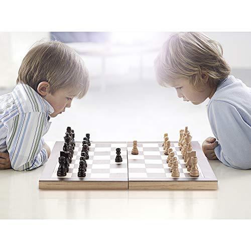 15 Inches Magnetic Wooden Chess Set with Folding Board H130