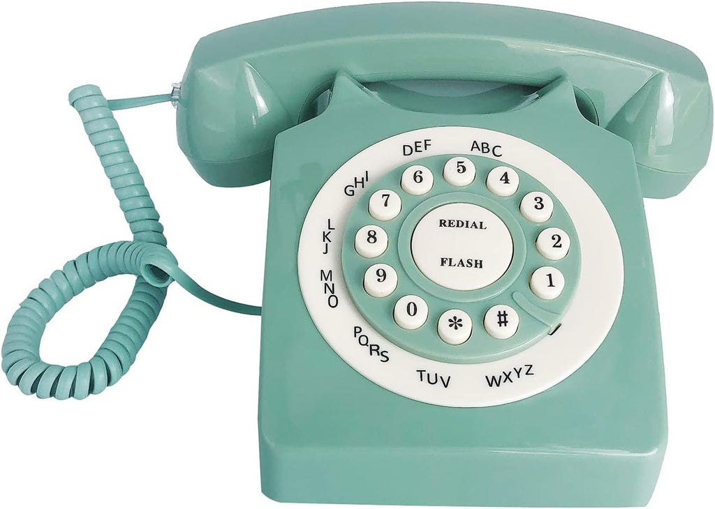 Green Classic Rotary Corded Desk Phone B8376