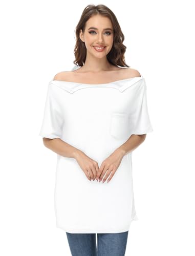 Unisex Snap Post Shoulder Surgery Shirt Adaptive Clothing Q87356