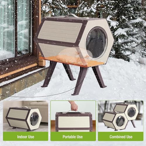 Weatherproof Insulated Cat House with Escape Door (4 Sets) E6630