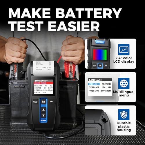 12V 24V 100-2000CCA Lead-Acid Battery Tester with Built-in Printer Q299198