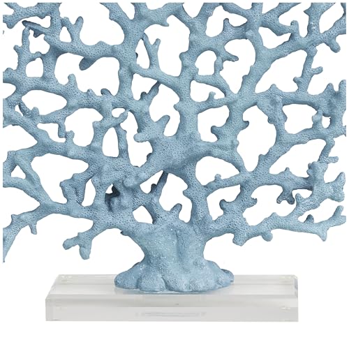 Aluminum Metal Coral Decorative Sculpture 19" x 3" x 21" Silver E657