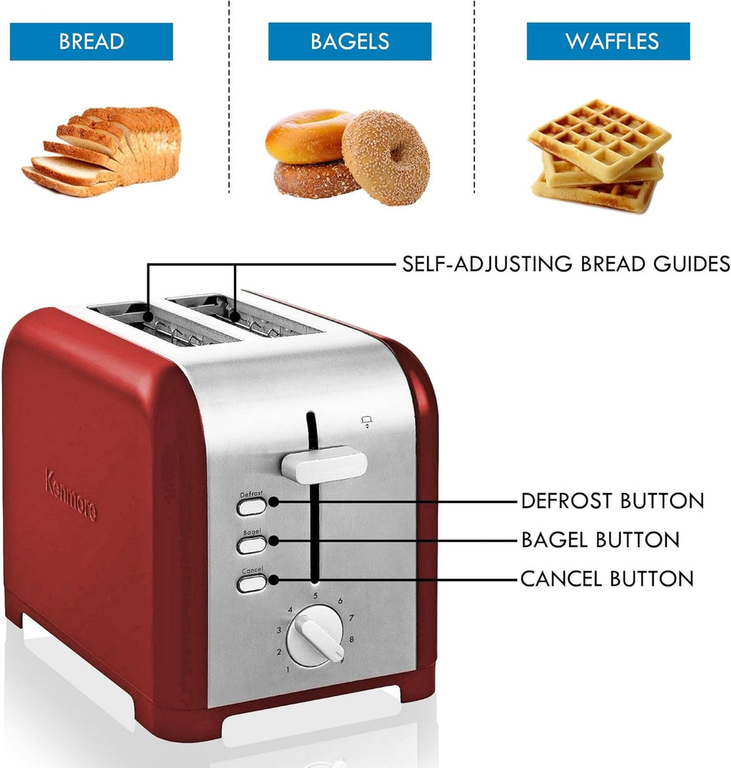 2 Slice Stainless Steel Toaster with Extra Wide Slots E193