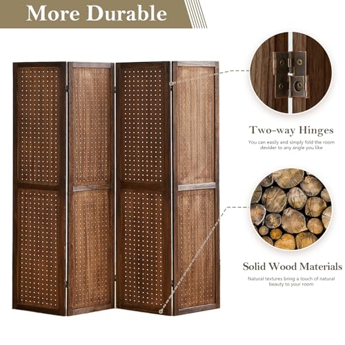 5.6Ft Wooden Pegboard Room Divider N24164