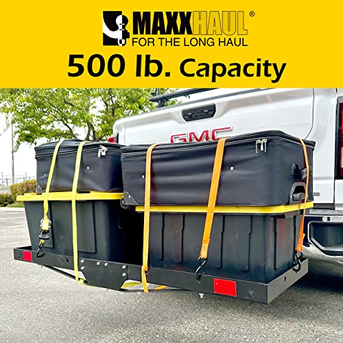 60 inch x 20 inch 500 lb. Capacity 2 in 1 Hitch Mount Cargo Carrier Rack and 2 Bike Rack Z980378