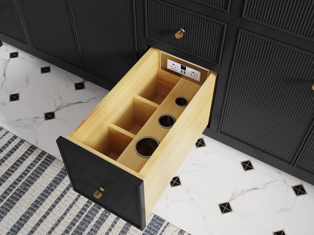 Black Free Standing Single Sink Bathroom Vanity I9196