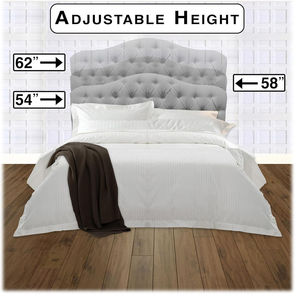 Upholstered Adjustable Headboard Panel with Solid Wood Frame and Button-Tufted Design - Putty Finish - Twin H6856