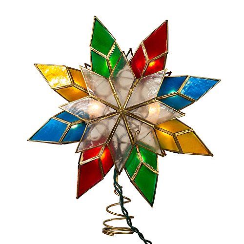 10-Light Multi-Color Capiz Star Tree Topper D707834