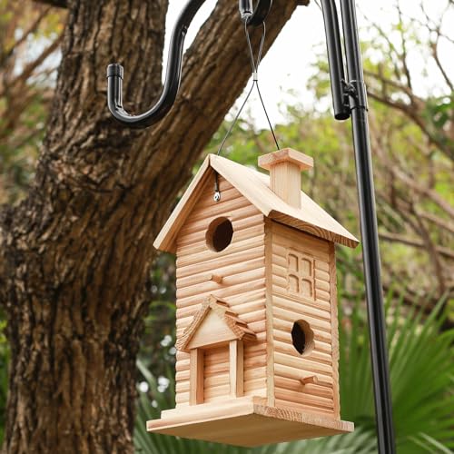 2 Hole Wooden Bird House O45255