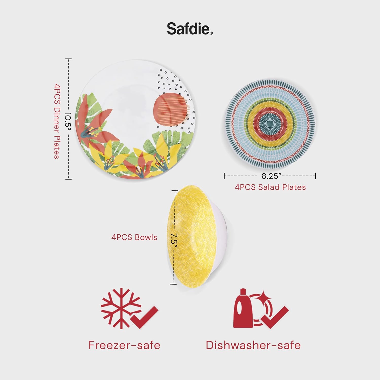 12-Piece Melamine Plates and Bowls Set R673266
