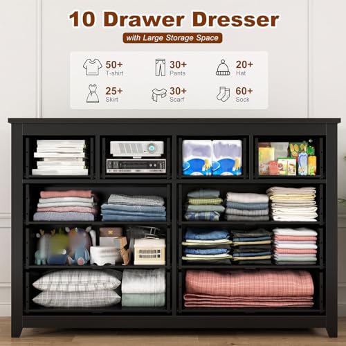 White 10 Drawer Wooden Dresser K62821