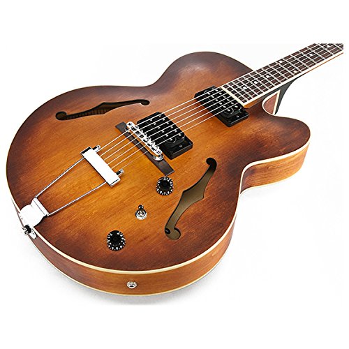 Tobacco Flat Hollowbody Electric Guitar O87101