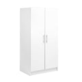 Gray 32" Storage Cabinet with Hanging Rail and Shelves E7002
