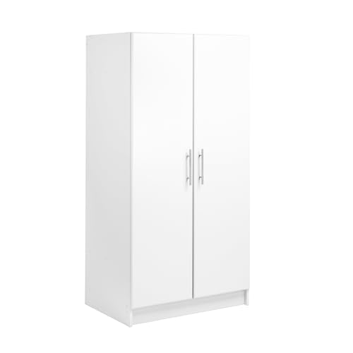 Gray 32" Storage Cabinet with Hanging Rail and Shelves E7002