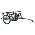Black Steel Bike Cargo Trailer 51.2 inch x 28.7 inch x 19.7 inch E479