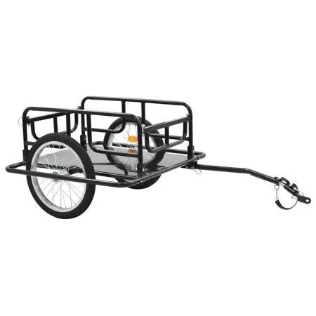 Black Steel Bike Cargo Trailer 51.2 inch x 28.7 inch x 19.7 inch E479