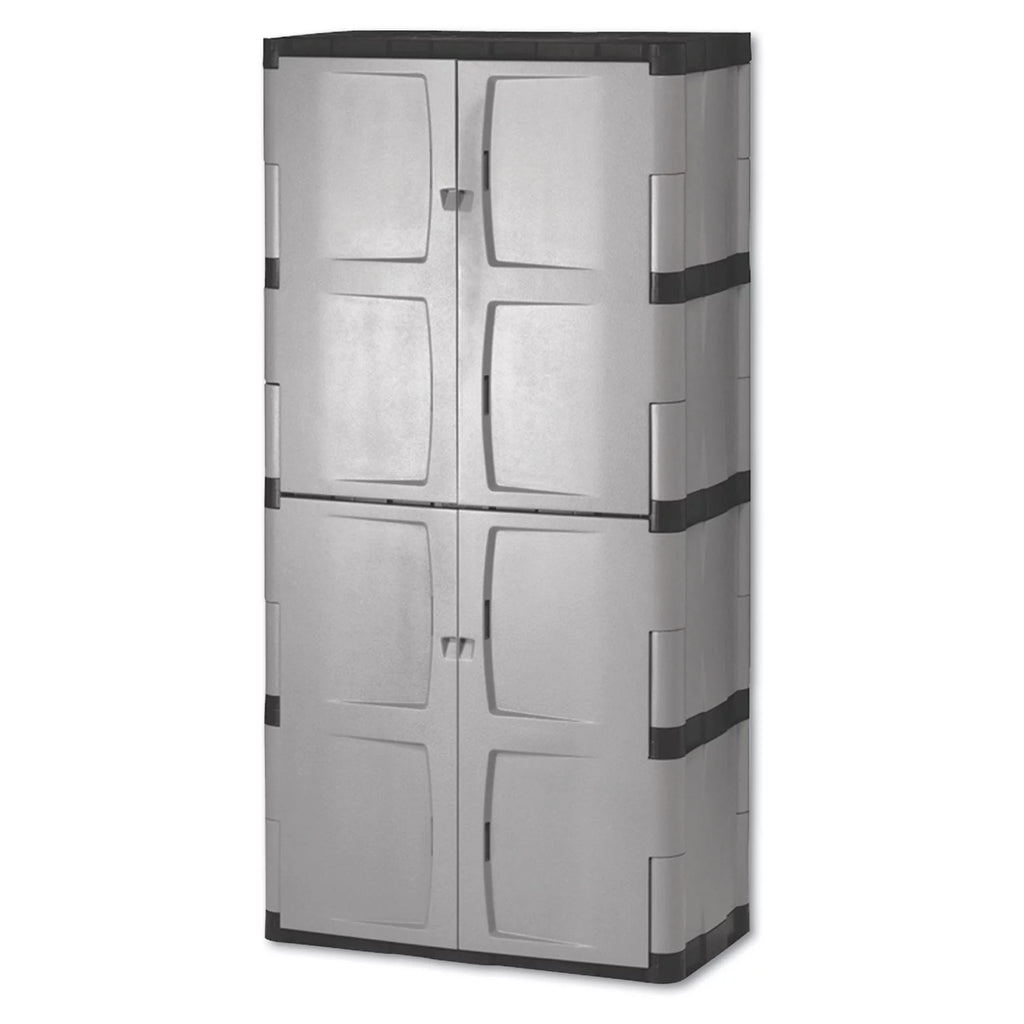 Gray/Black Double-Door Storage Cabinet 36"W x 18"D x 72"H G79244