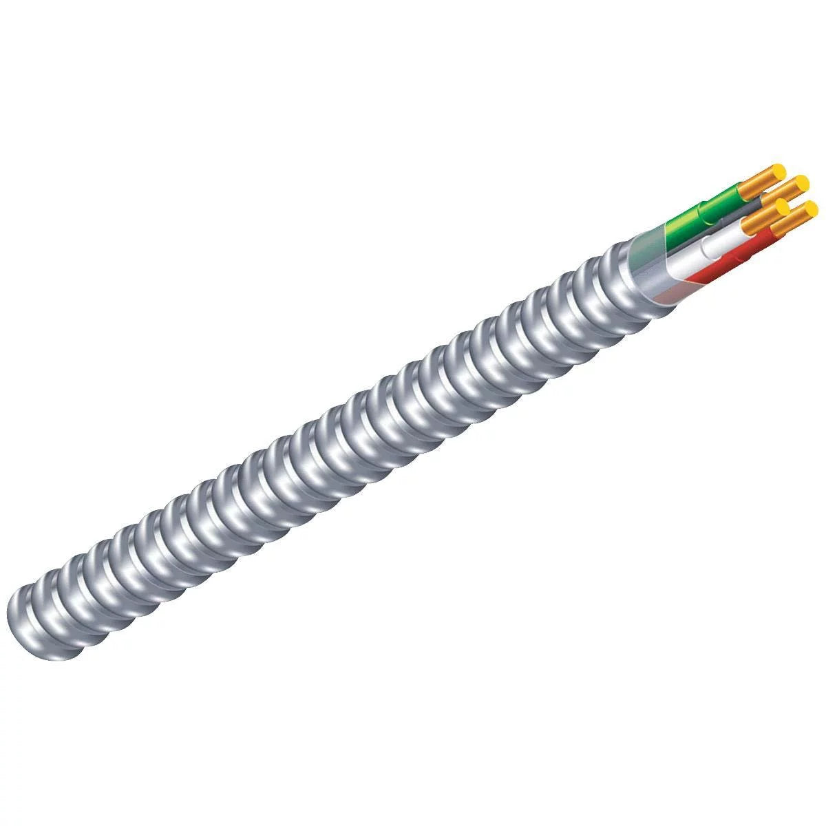 14/2 Aluminum Armored Cable, 600 Volts, 250 Ft. Coil W769309
