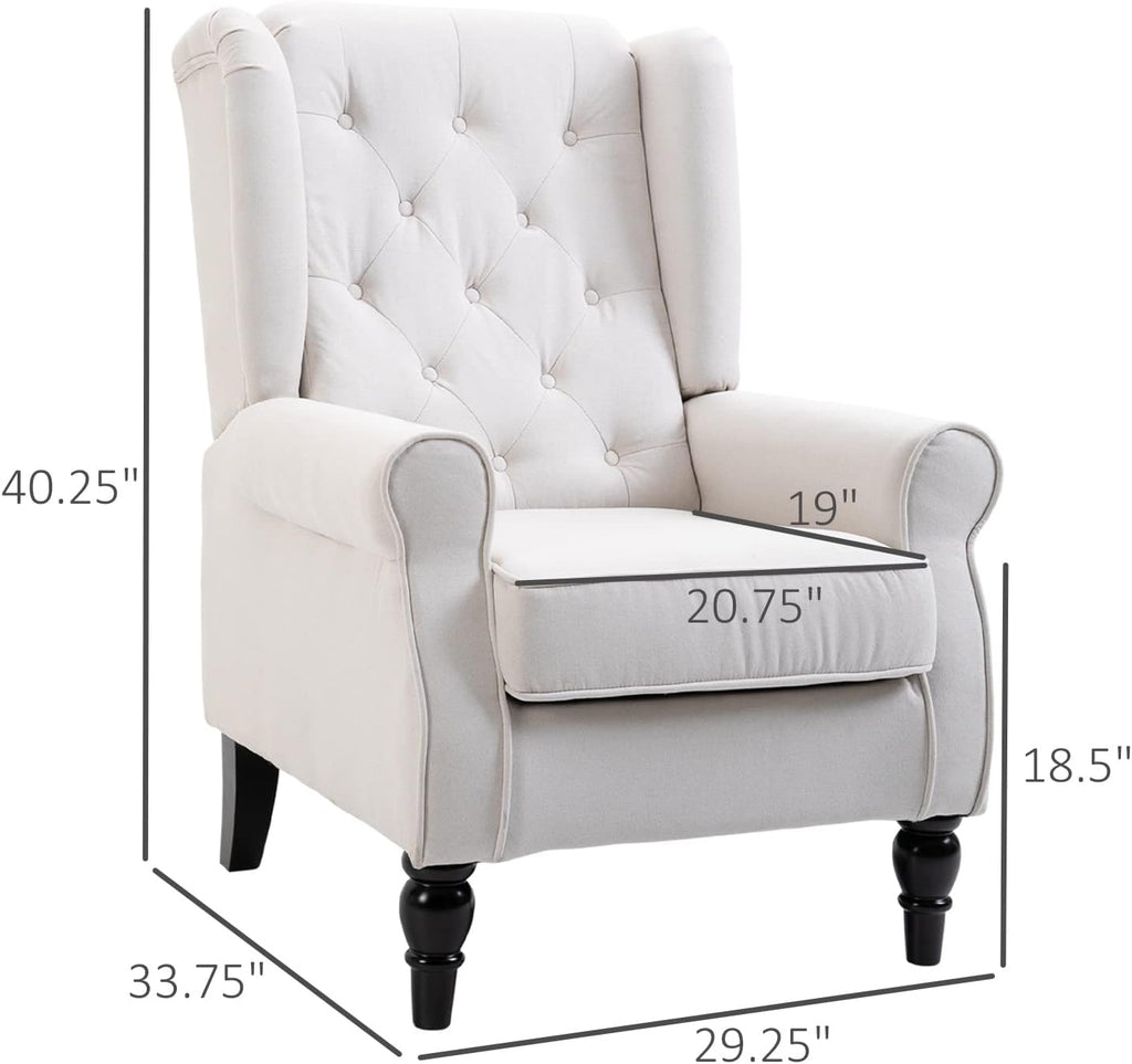 Cream White Button-Tufted Accent Chair Set of 2 I539924