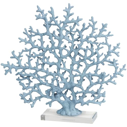 Aluminum Metal Coral Decorative Sculpture 19" x 3" x 21" Silver E657