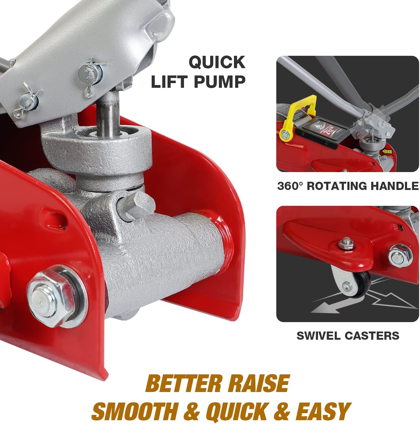 Red 2.5 Ton Hydraulic Floor Jack with Storage Case H149