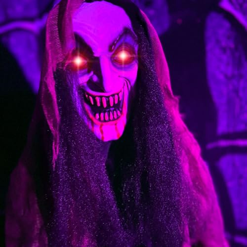 5.25-ft. Standing Gravekeeper Animatronic with Red LED Eyes and Sound Effects W73160