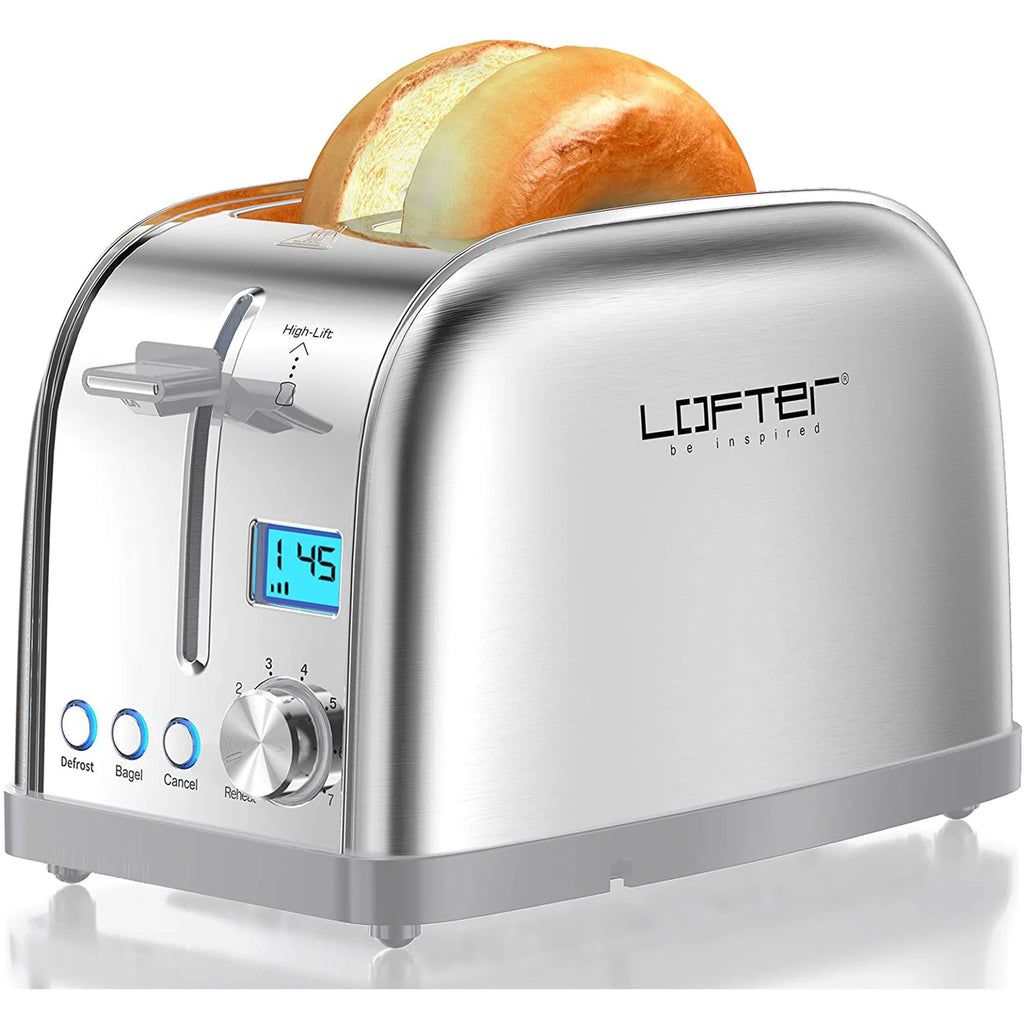 2 Slice Stainless Steel Toaster with LCD Display N4841
