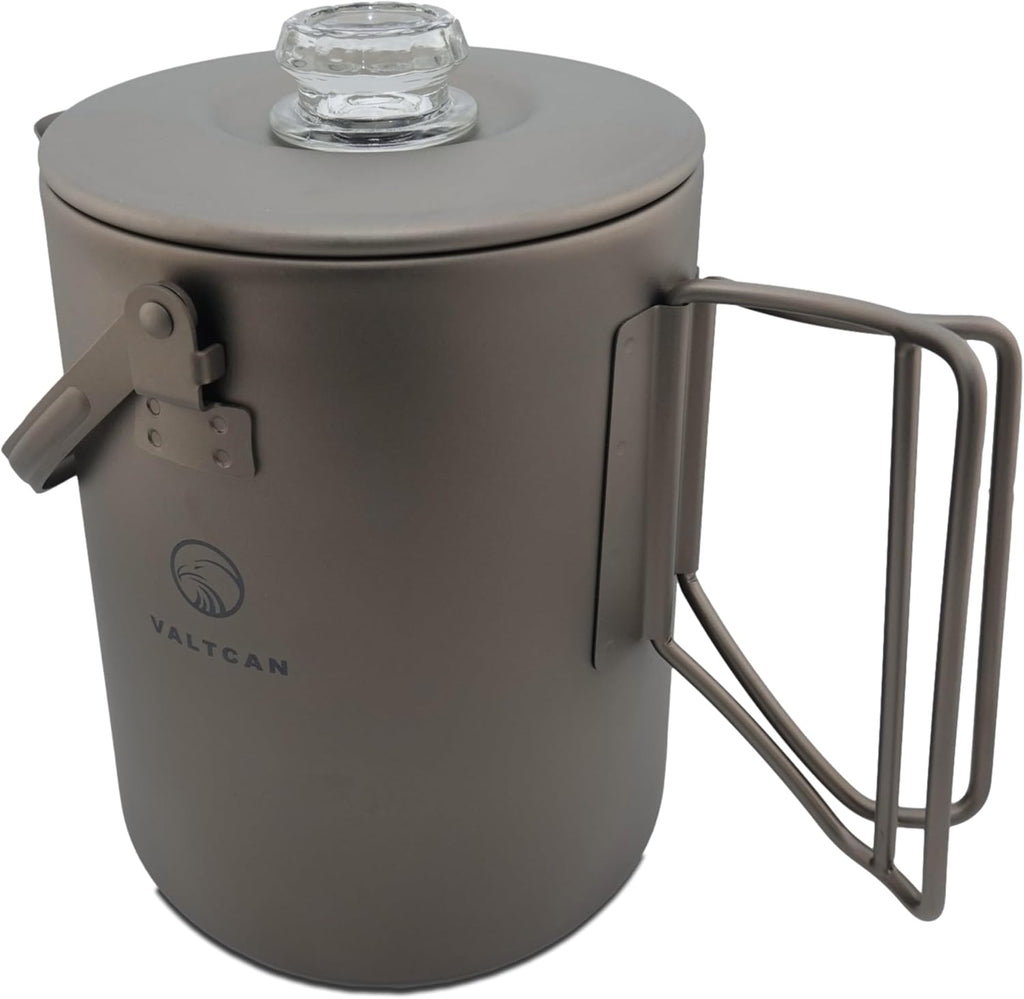 Titanium Percolator Coffee Maker Pot 1.5L 50 fl oz 6 Cup Capacity Glass Knob B822328