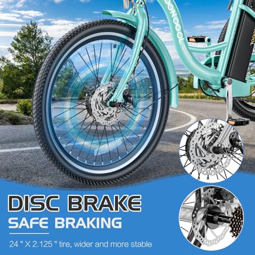 Electric Tricycle 350W 36V Removable Battery 7 Speeds 3 Wheels Q520