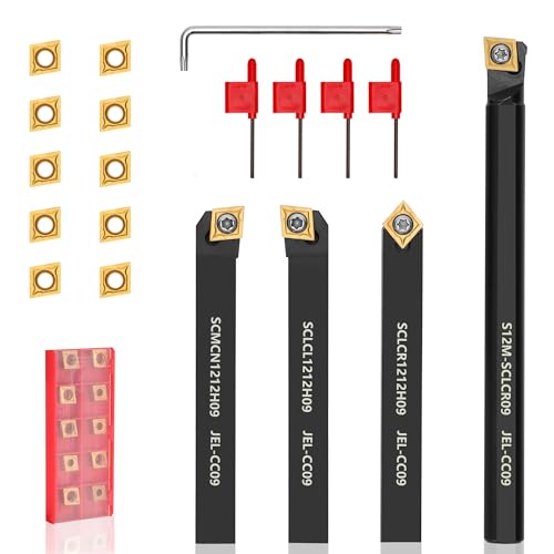 21Pcs 3/8'' 10mm Shank Carbide Turning Tool Set with 14Pcs Inserts W293330