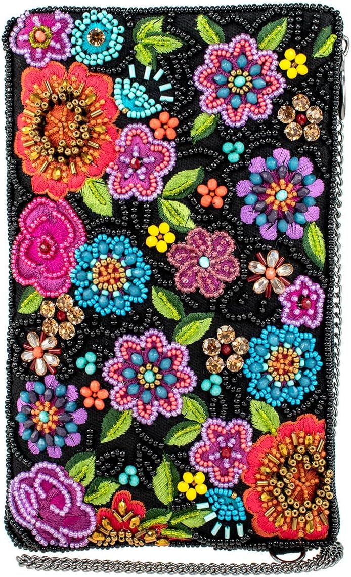 Multi Beaded Floral Crossbody Phone Bag W95121