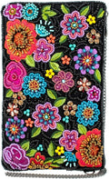 Multi Beaded Floral Crossbody Phone Bag W95121