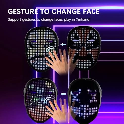 Programmable LED Light Up Face Mask X420
