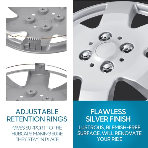 4-Pack 15 Inch Wheel Rim Cover Hubcaps Snap On Hub Cap Set C488373