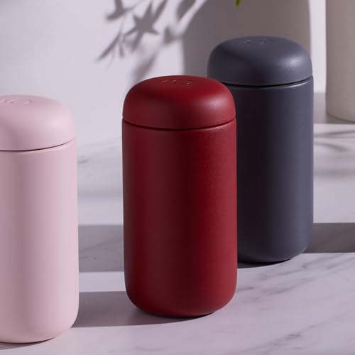 12 oz Vacuum-Insulated Stainless Steel Travel Mug with Ceramic Interior and Splash Guard Matte Black K733