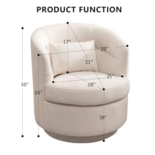 Grey Swivel Barrel Chair with Pillow G6965