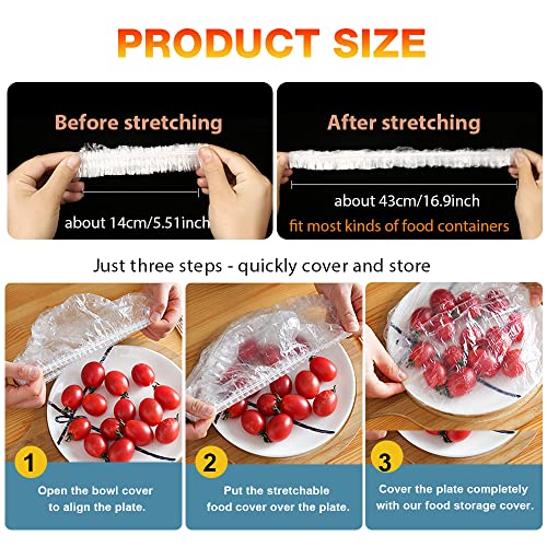 200PCS Reusable Elastic Plastic Bowl Covers S304843