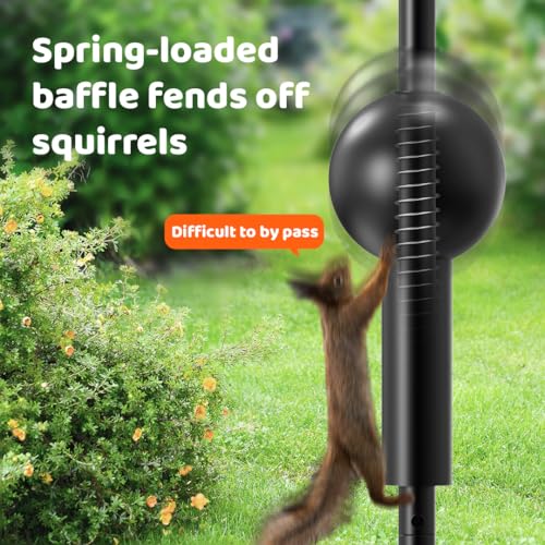 108 Inch Rust-Proof Bird Feeder Pole with Squirrel Baffle L5438