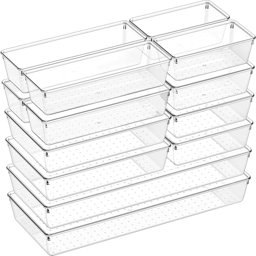 10 Pack Clear Plastic Drawer Organizer Set K8468