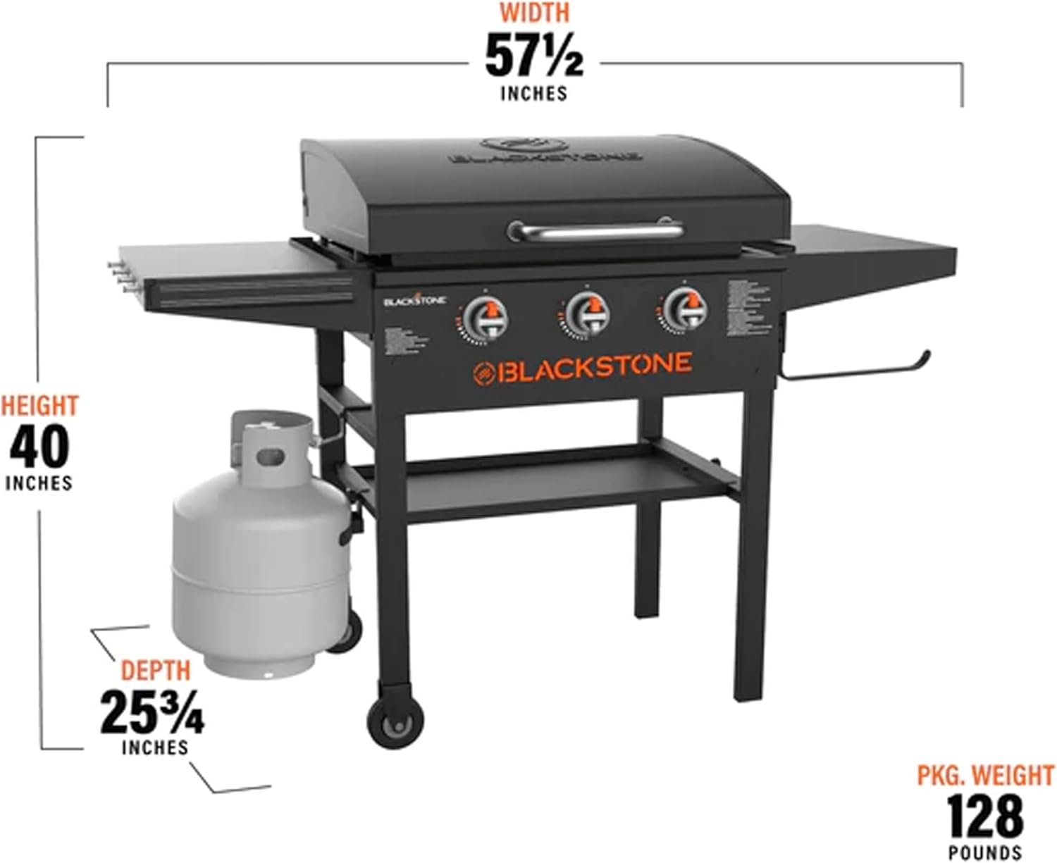 28 Inch Blackstone Griddle with Hood 3-Burner Outdoor Flat Top Grill B77110